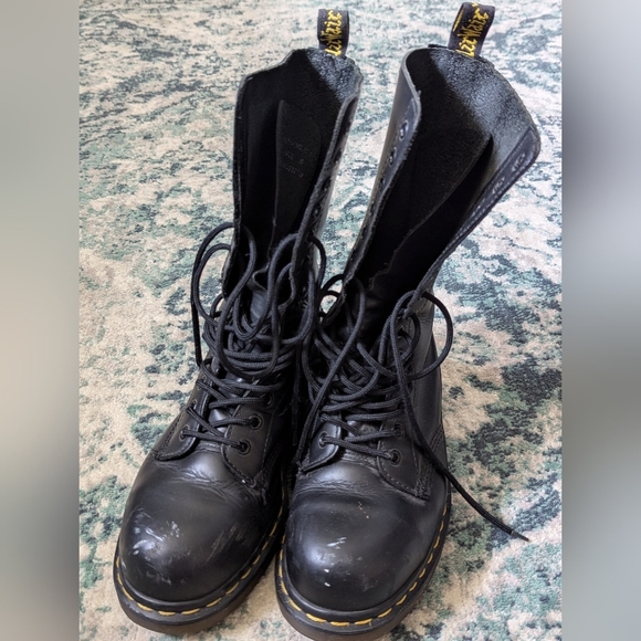 Dr. Martens Black 14 Eye Steel Toe Boot - Picture 3 of 7